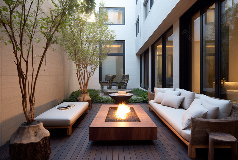 室外休闲别墅下沉式阳台设计效果图,高清,摄影图,摄影图片,图片大全,摄影图免费下载